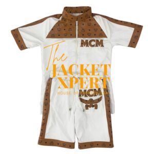 white vintage mcm dapper mesh dan short suit