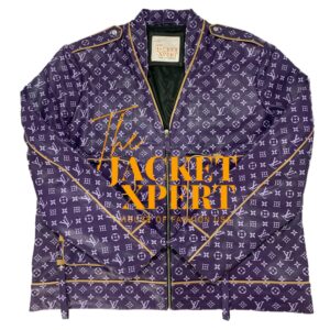 Louis Vuitton Admiral Purple Leather Jacket