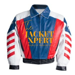 American Flag USA Bald Eagle Embroidered Vintage Men’s Leather Jacket