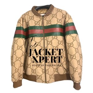 gucci canvas bomber jacket