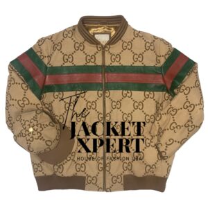 gucci canvas bomber jacket